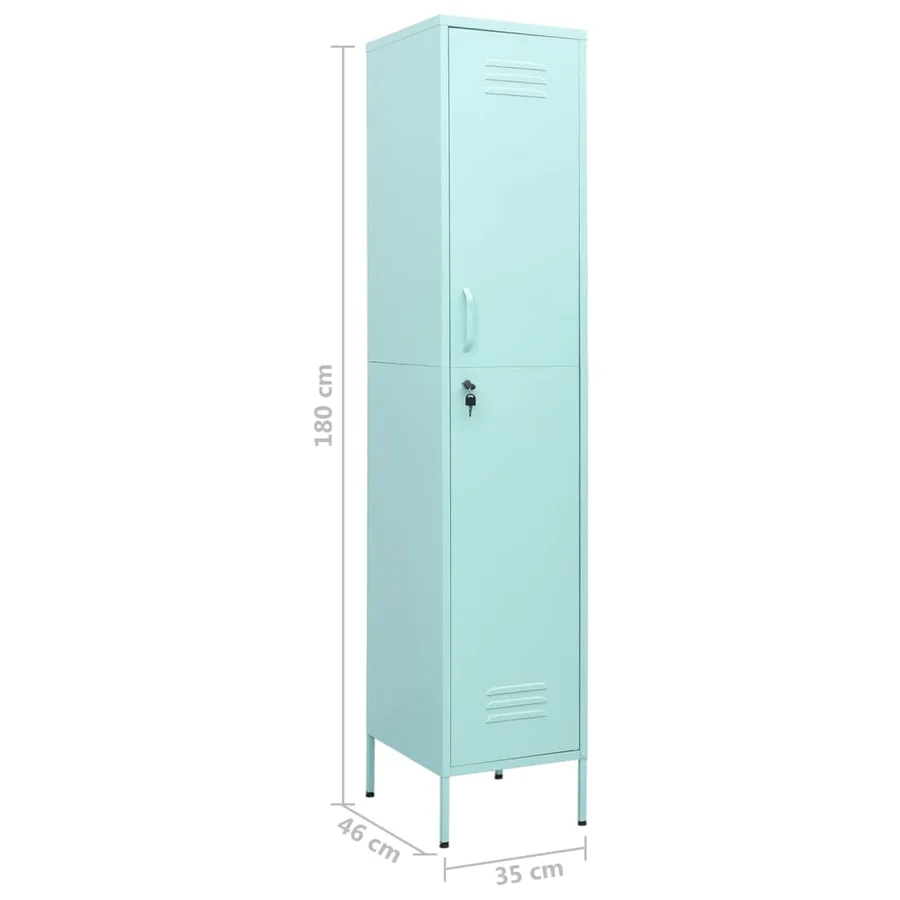 Armoire à casiers Vert menthe 35x46x180 cm Acier - 9