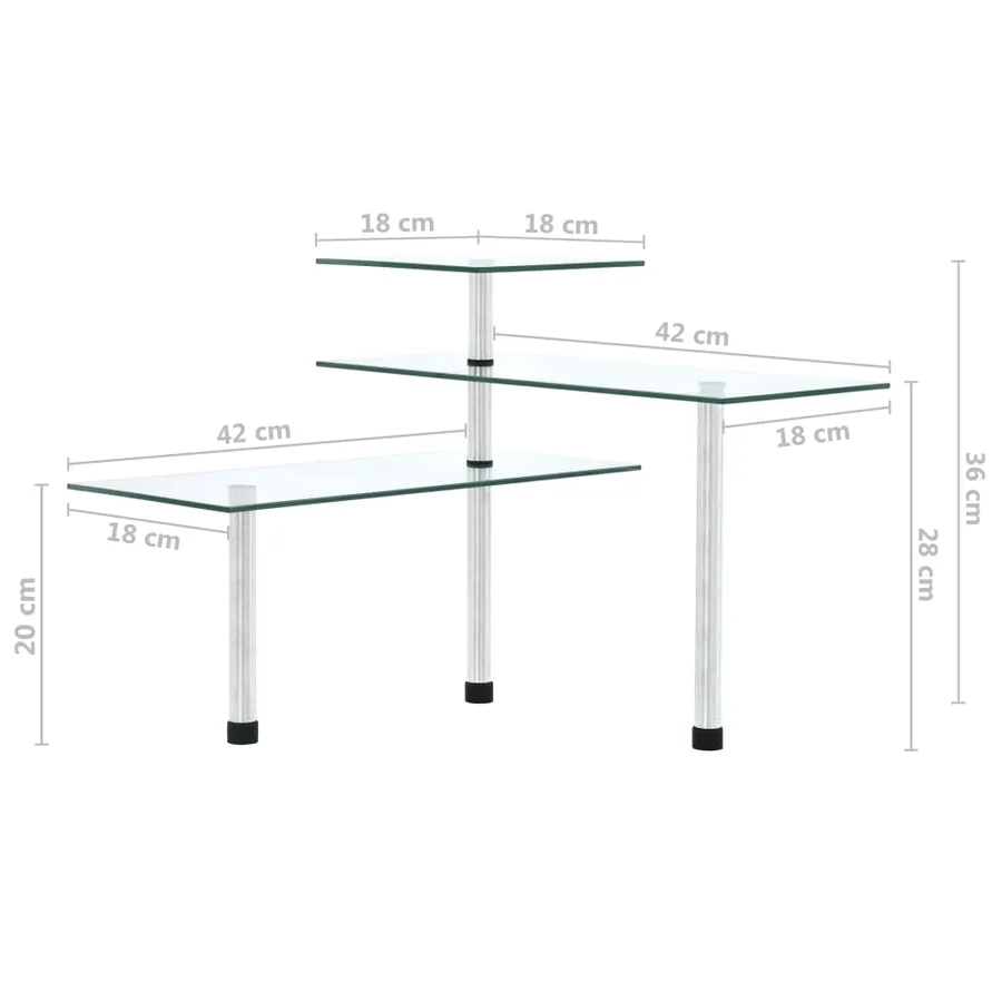 Étagère d'angle de cuisine à 3 niveaux Verre trempé - 8