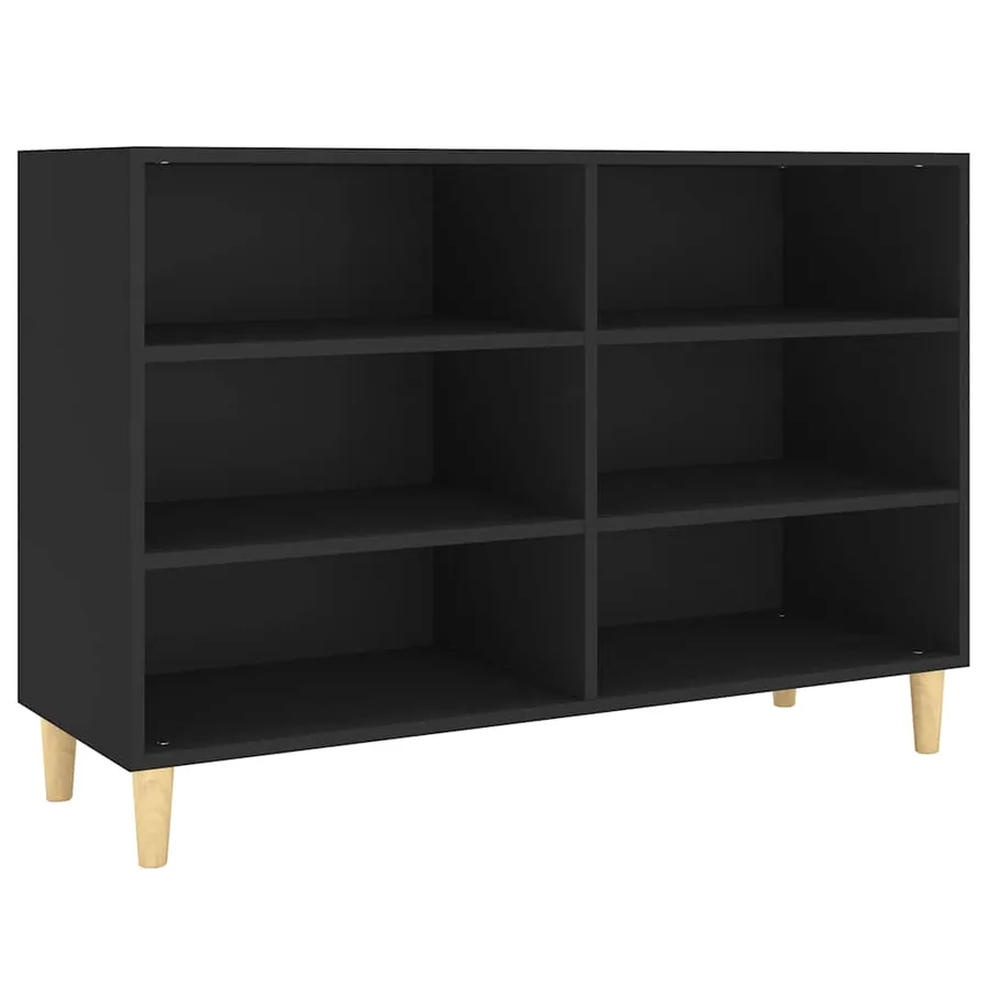 Buffet noir 103,5x35x70 cm bois d'ingénierie - 2