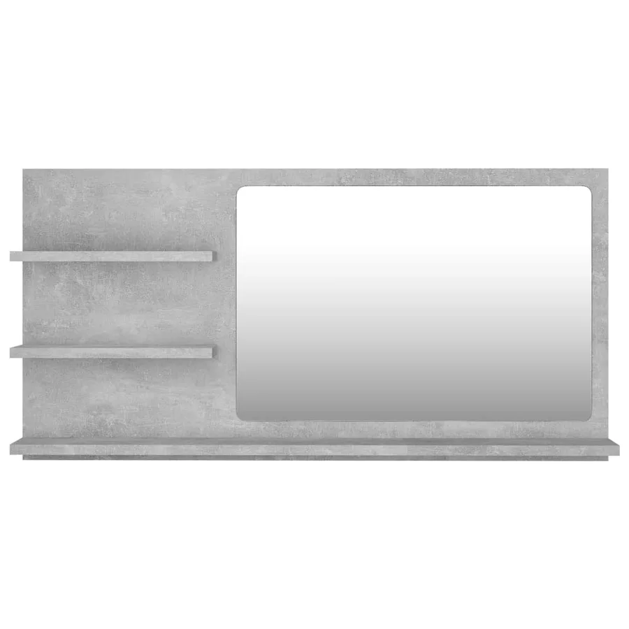 Miroir de salle de bain gris béton bois d’ingénierie - 5