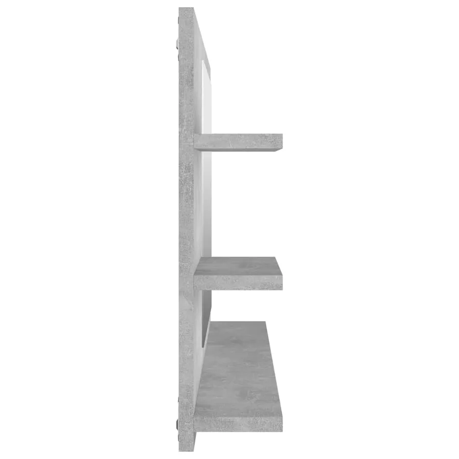 Miroir de salle de bain gris béton bois d’ingénierie - 6