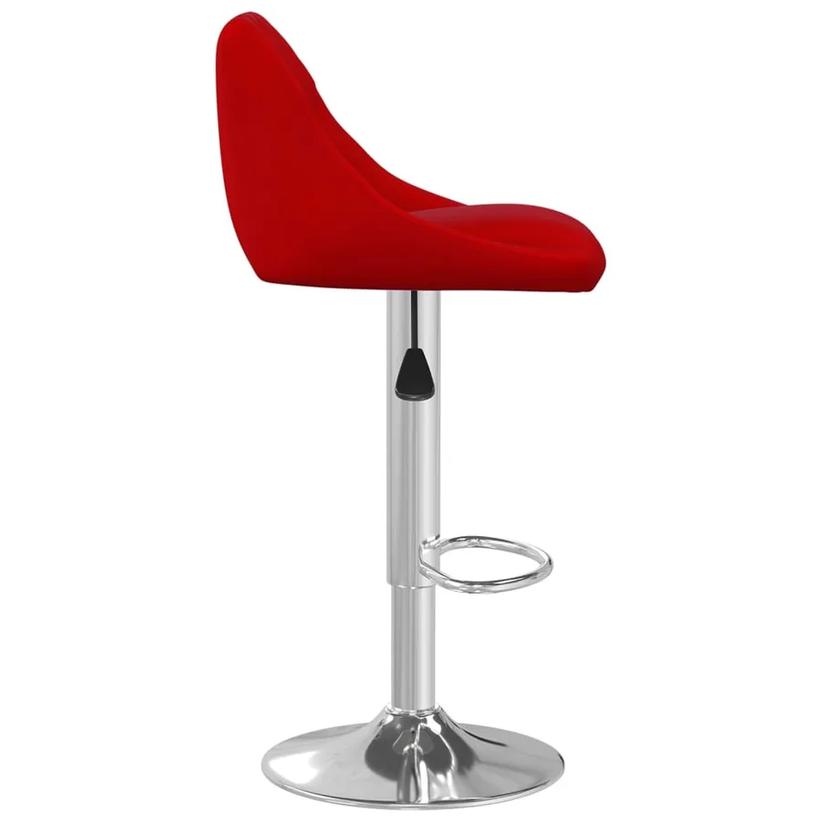 Tabourets de bar lot de 2 rouge bordeaux velours - 5