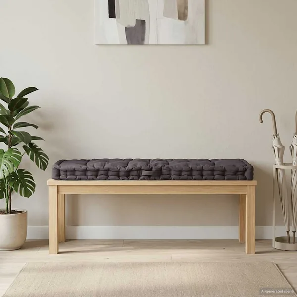 Coussin de plancher de palette Coton 120x40x7 cm Anthracite