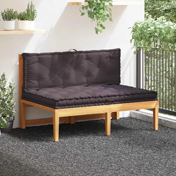 Coussins de plancher de palette lot de 2 Coton Anthracite