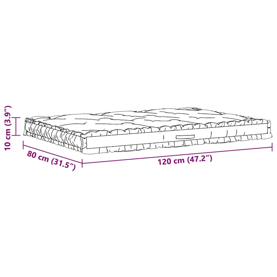 Coussins de plancher de palette lot de 2 Coton Anthracite - 12