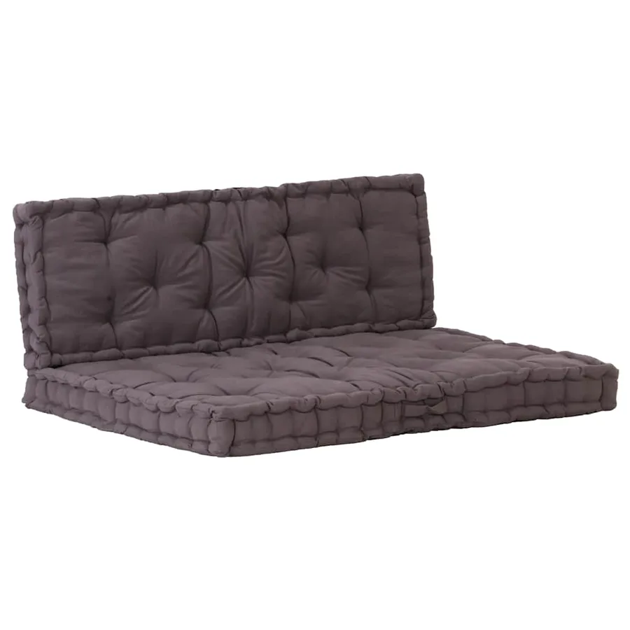 Coussins de plancher de palette lot de 2 Coton Anthracite - 2