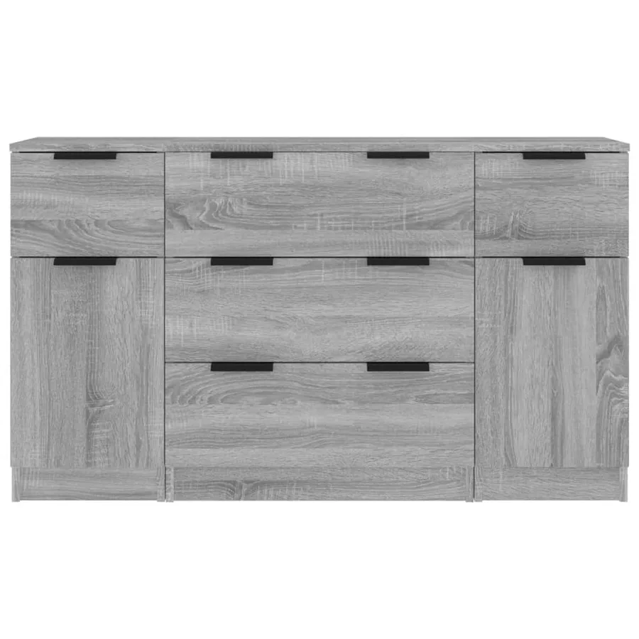 Ensemble de buffets 3 pcs Sonoma gris Bois d'ingénierie - 5