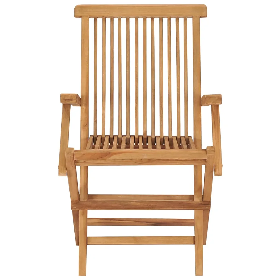 Chaises de jardin et coussins beige lot de 4 Bois teck massif - 10