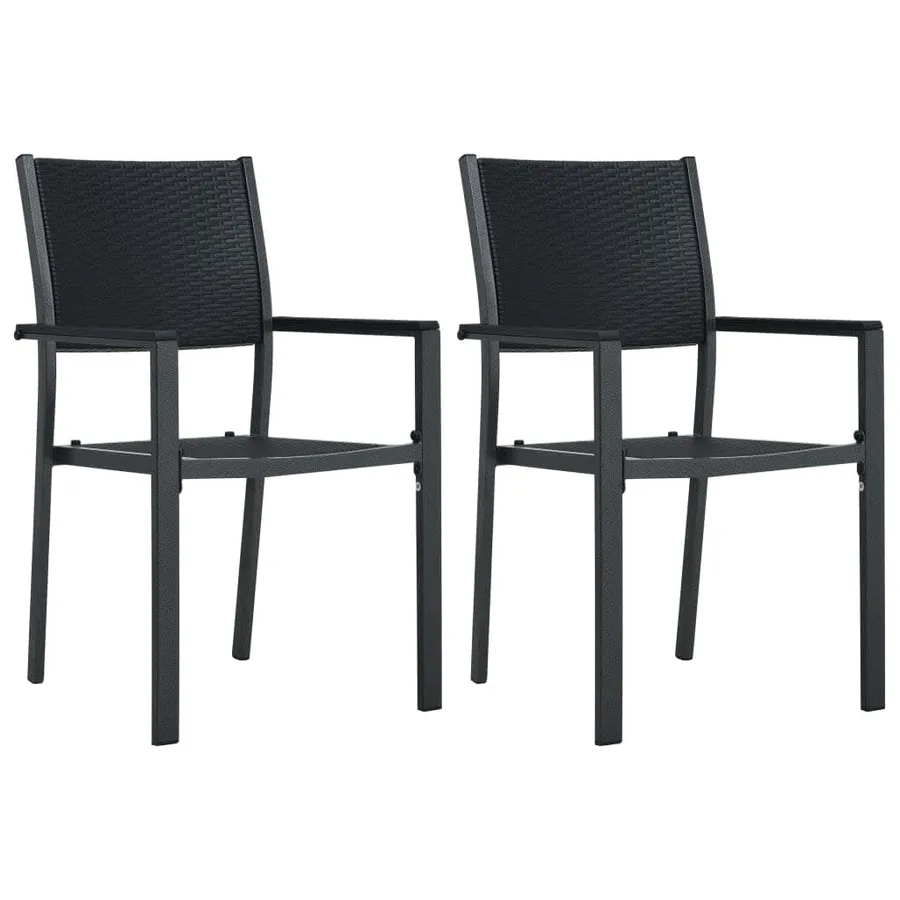 Ensemble à manger de jardin 7 pcs Noir et blanc - 10