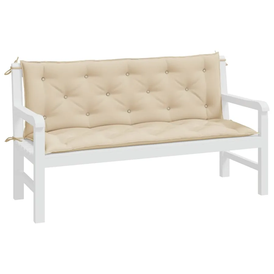 Coussins de banc jardin lot de 2 beige 150x50x7 cm tissu Oxford - 4