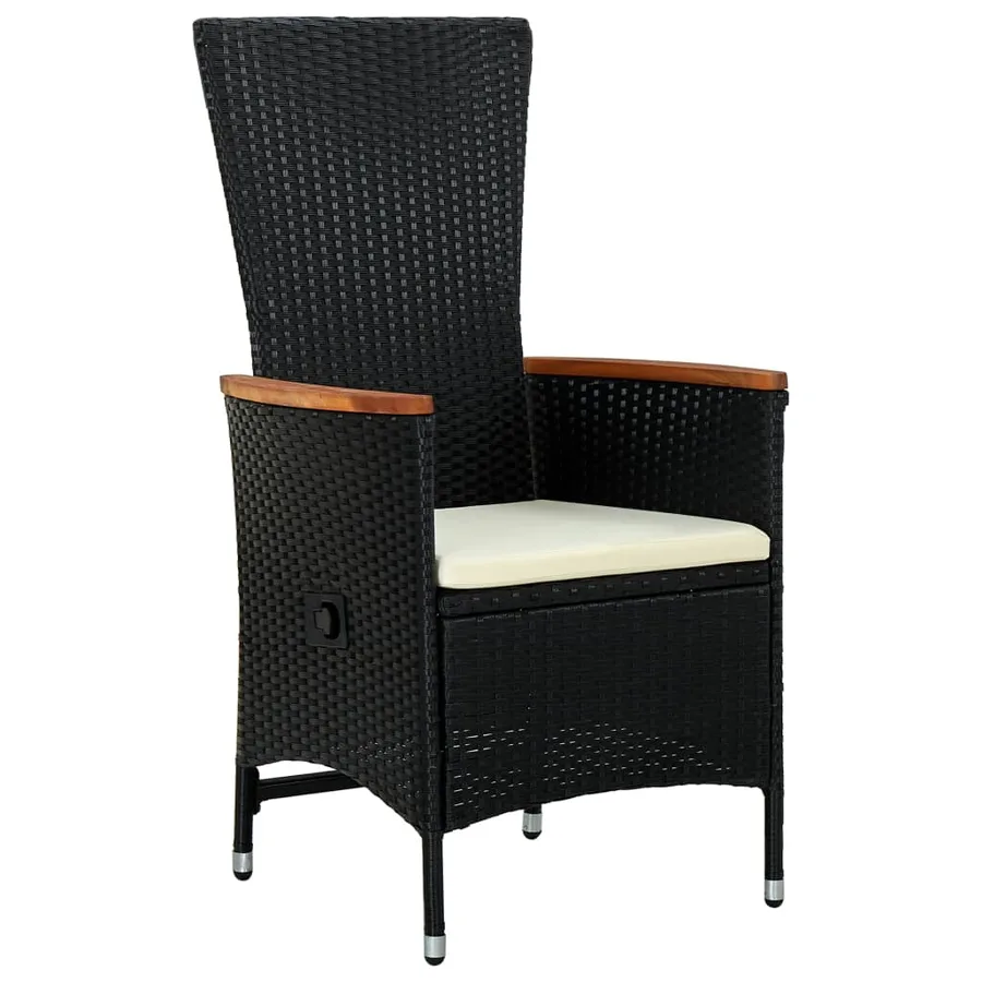 Ensemble à manger de jardin avec coussins 5 pcs Noir - 3