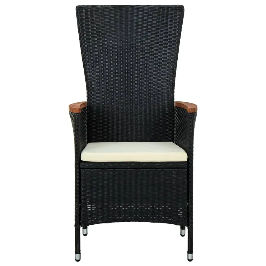 Ensemble à manger de jardin avec coussins 5 pcs Noir - 4