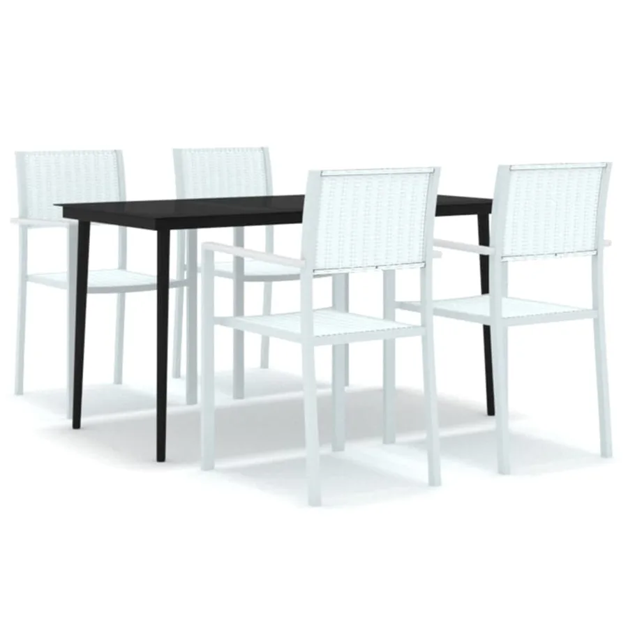 Ensemble à manger de jardin 5 pcs Blanc - 2