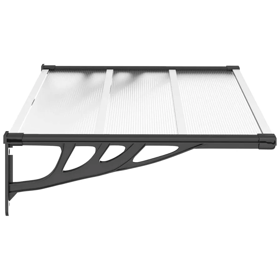 Auvent de porte Noir et transparent 122x90 cm Polycarbonate - 4