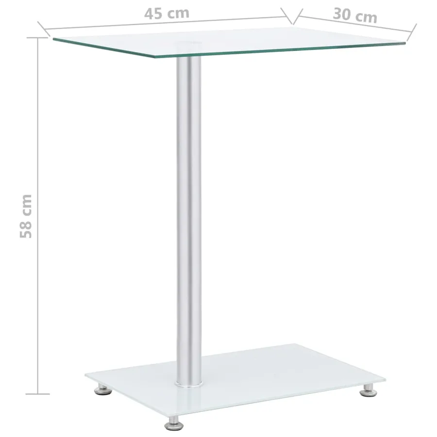 Table d'appoint en forme U Transparent 45x30x58 cm Verre trempé - 6