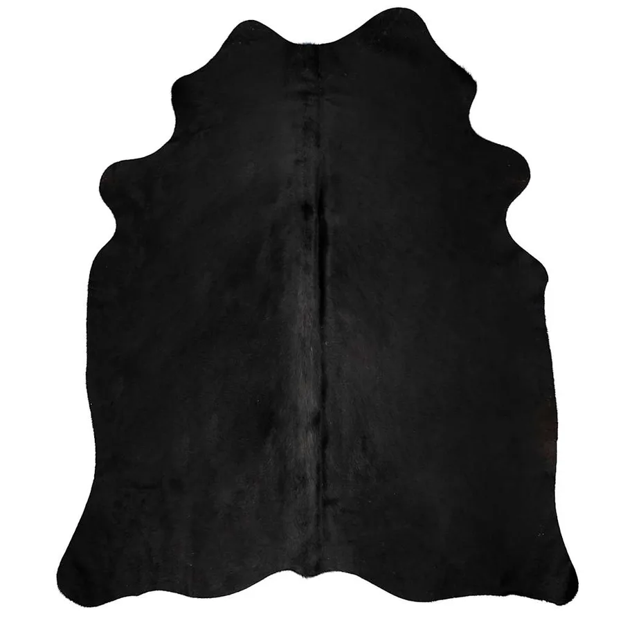 Tapis en peau de vache véritable Noir 150 x 170 cm - 2