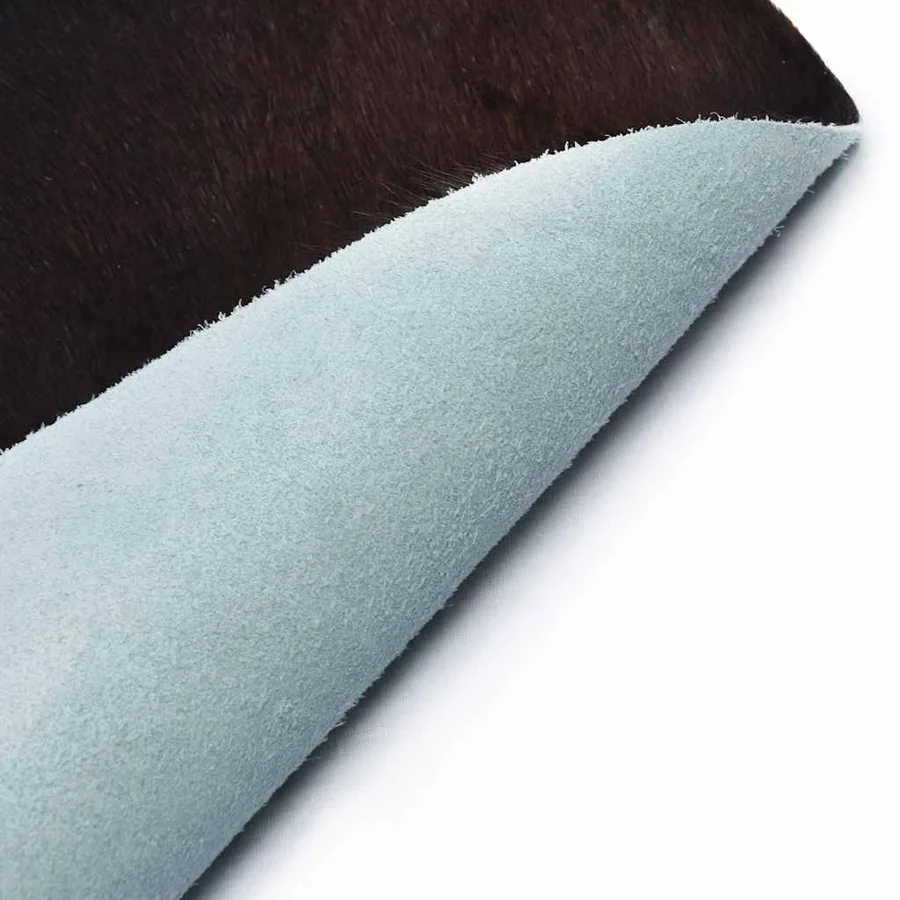 Tapis en peau de vache véritable Noir 150 x 170 cm - 4