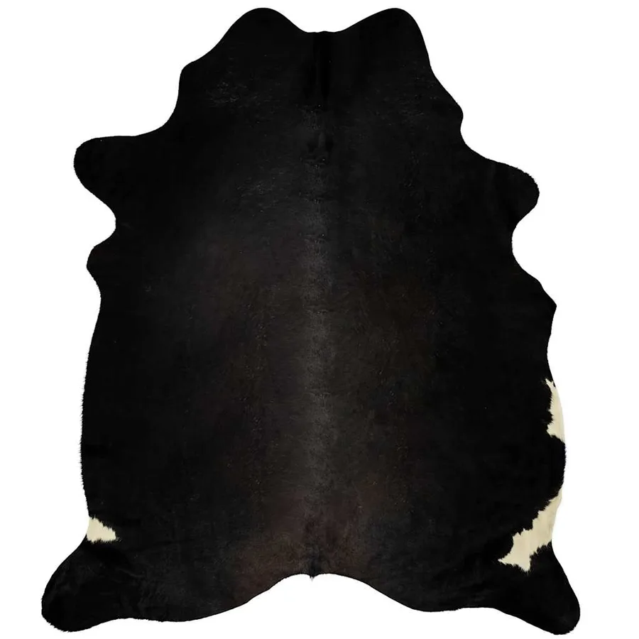 Tapis en peau de vache véritable Noir 150 x 170 cm - 5