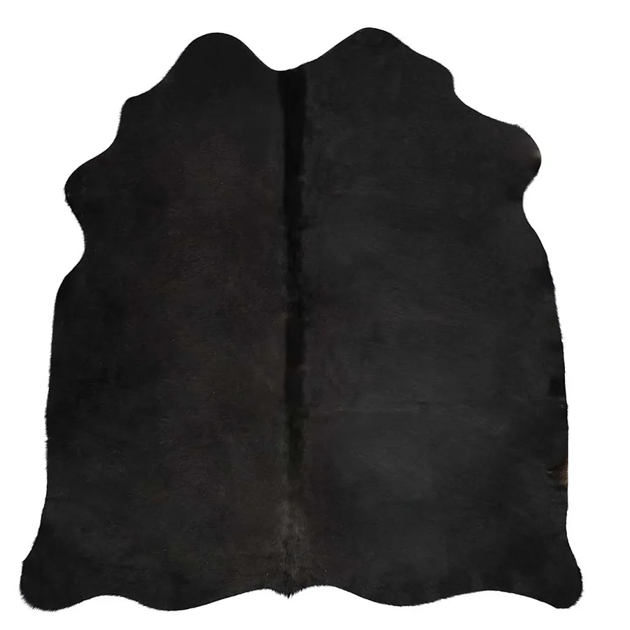 Tapis en peau de vache véritable Noir 150 x 170 cm - 8