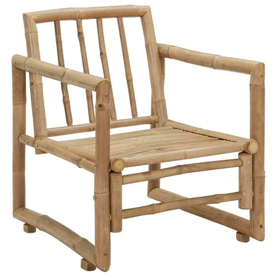 Chaises de jardin avec coussins lot de 2 Bambou - 4