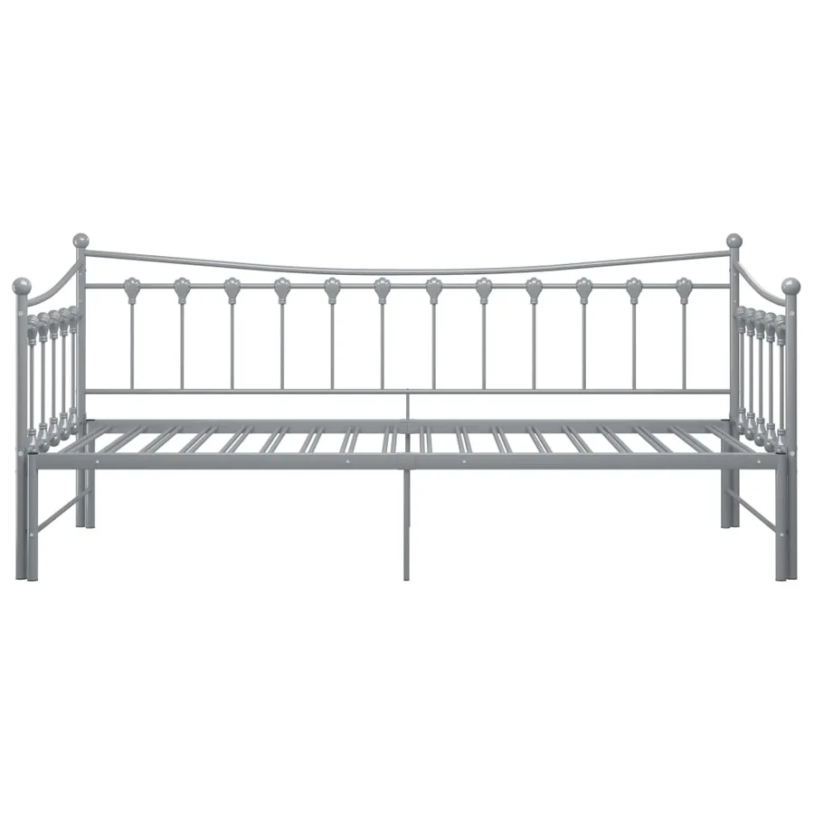 Cadre de canapé-lit extensible sans matelas gris métal 90x200cm - 5