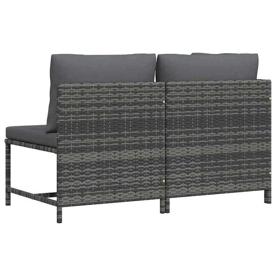 Salon de jardin 2 pcs avec coussins Gris Résine tressée - 6