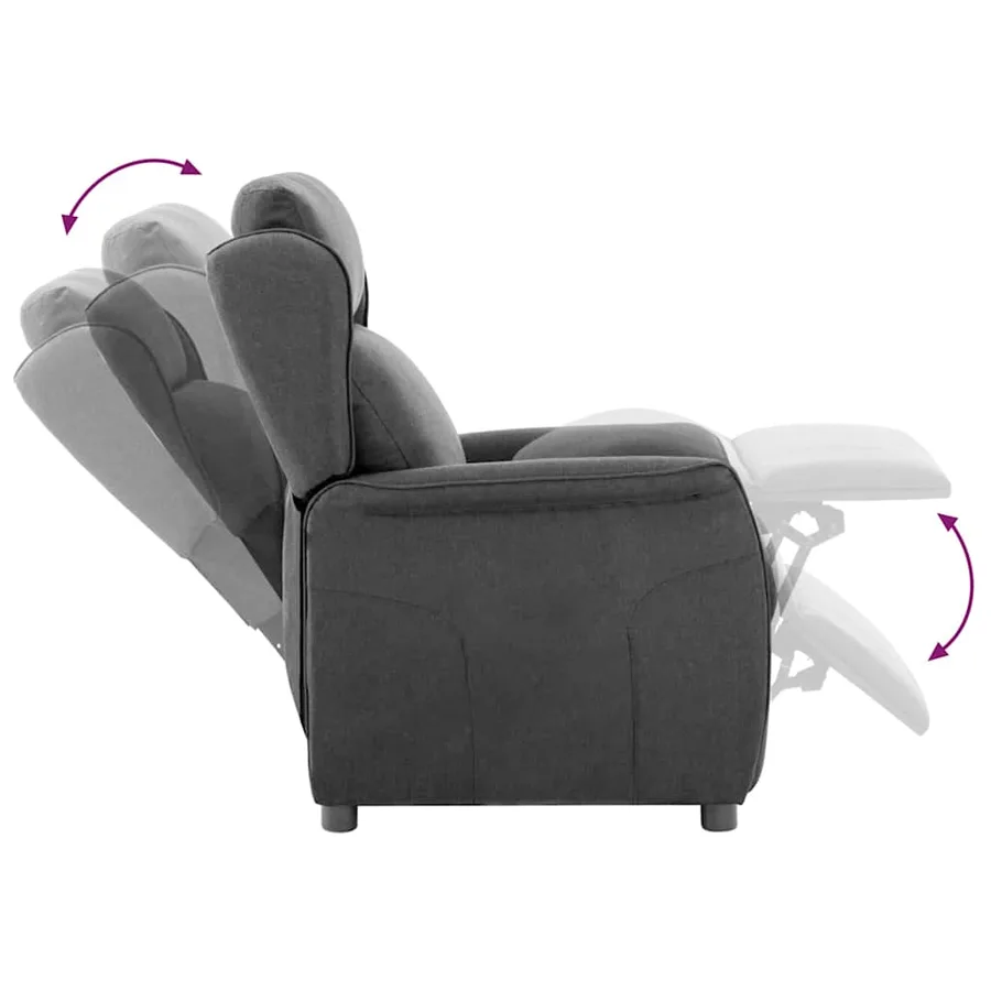Fauteuil inclinable Gris foncé 66.5 x 94 x 101.5 cm Polyester - 7