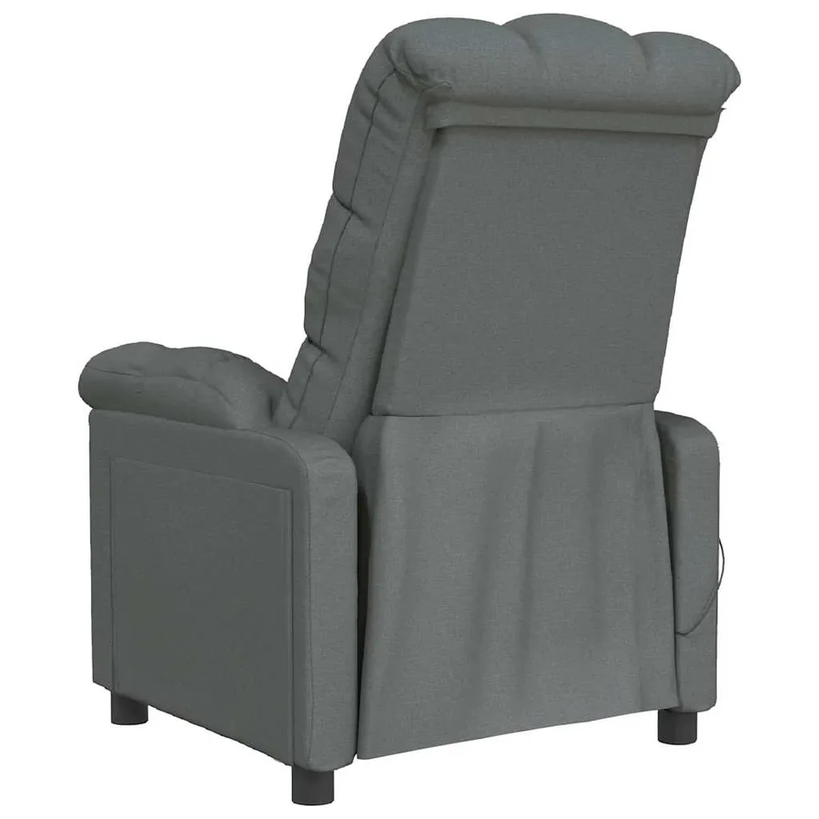 Fauteuil de massage Gris foncé Tissu - 5