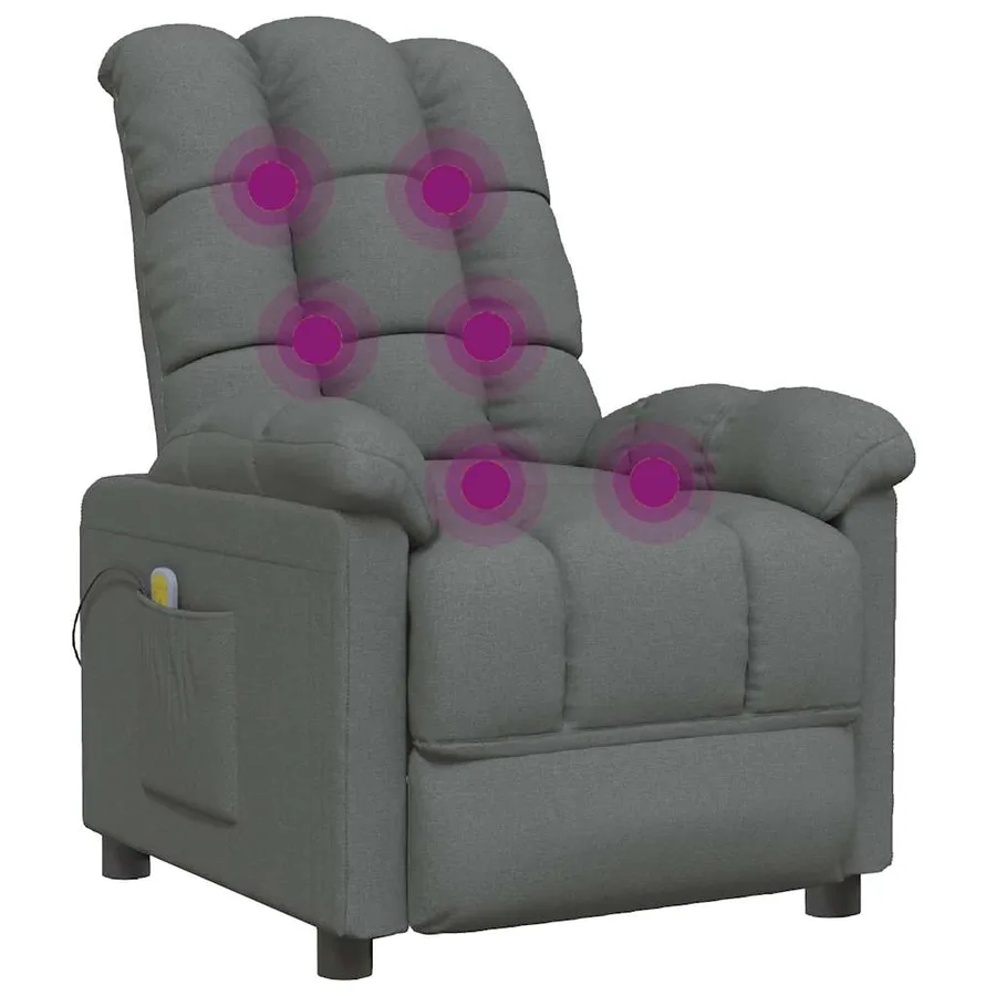 Fauteuil de massage Gris foncé Tissu - 6