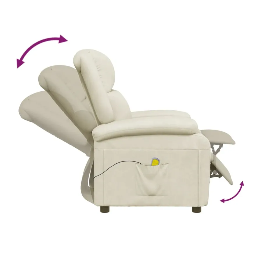 Fauteuil de massage Crème Similicuir - 6