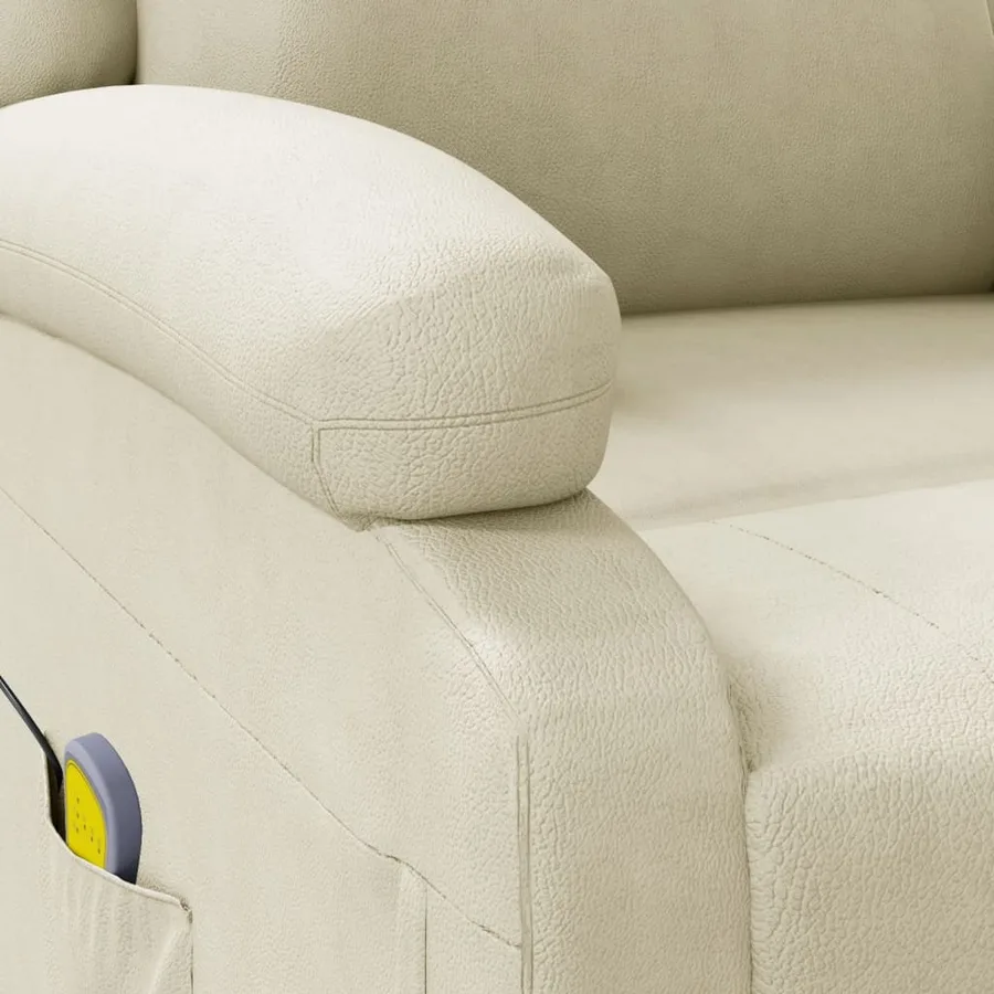 Fauteuil de massage Crème Similicuir - 8