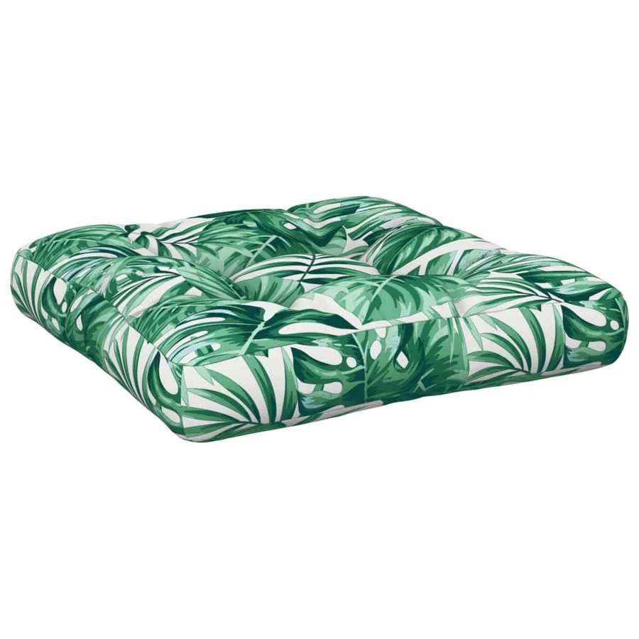 Coussin de palette motif de feuilles 50x50x12 cm tissu - 2