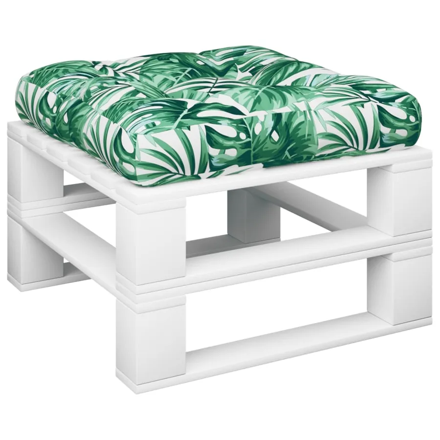 Coussin de palette motif de feuilles 50x50x12 cm tissu - 3