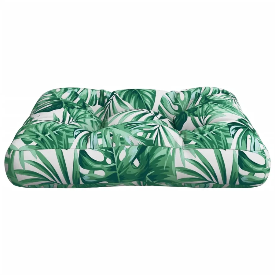 Coussin de palette motif de feuilles 50x50x12 cm tissu - 5