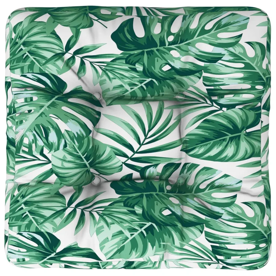 Coussin de palette motif de feuilles 50x50x12 cm tissu - 6