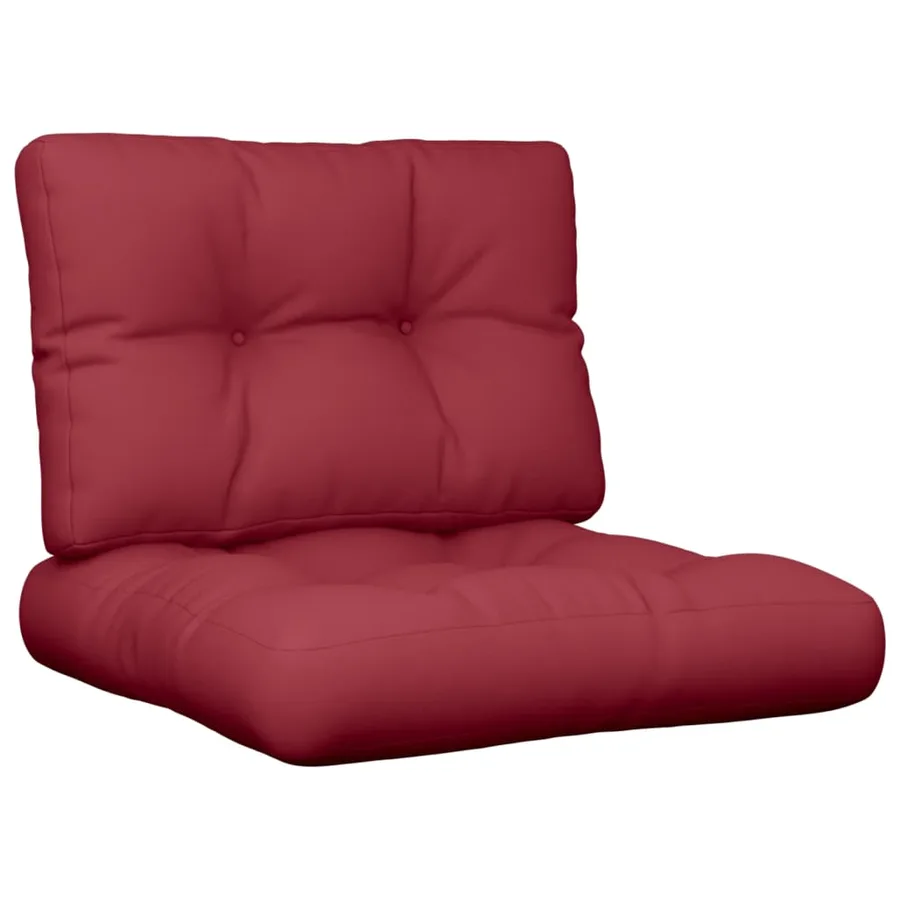 Coussins de palette lot de 2 rouge bordeaux tissu - 2