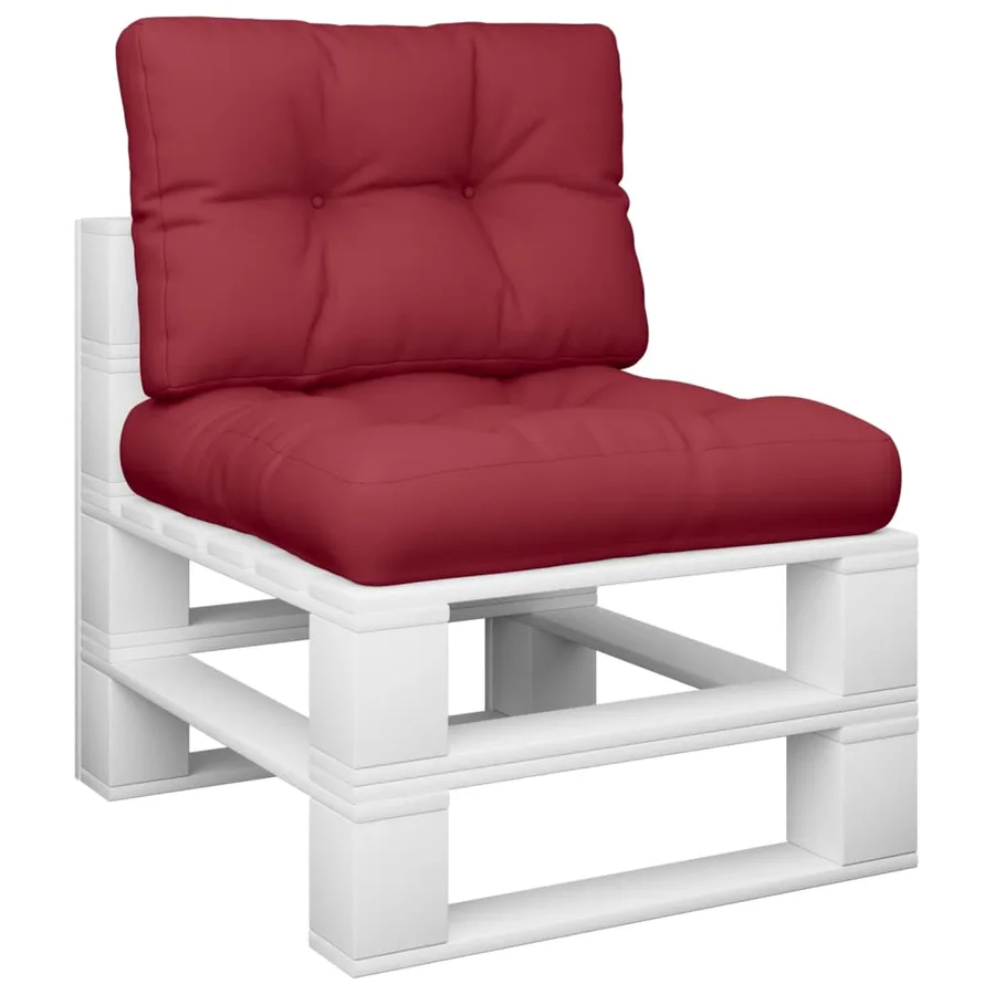 Coussins de palette lot de 2 rouge bordeaux tissu - 3