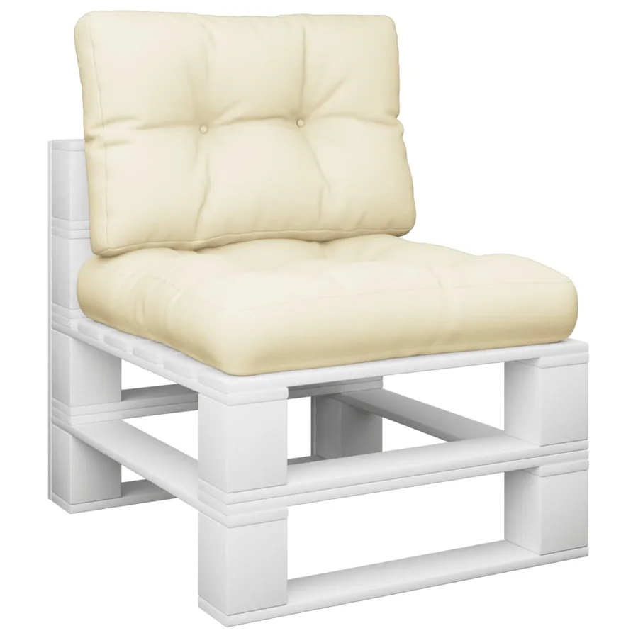 Coussins de palette lot de 2 crème tissu - 3