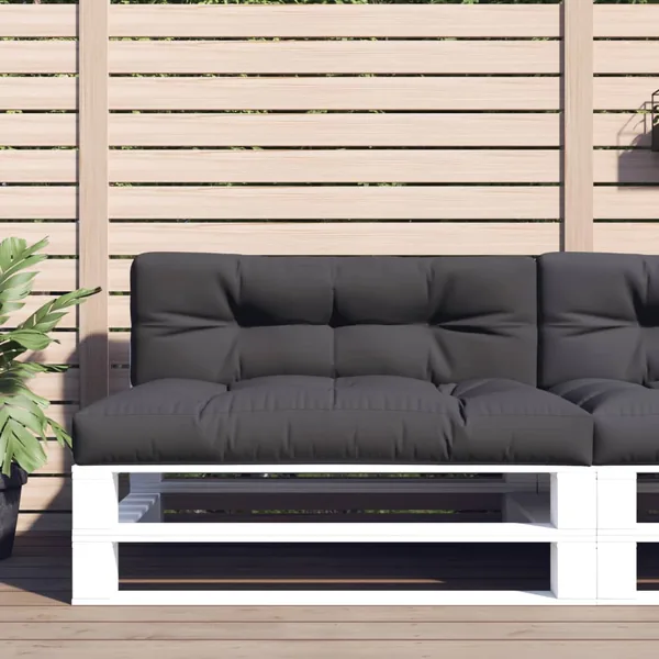 Coussins de palette lot de 2 anthracite tissu