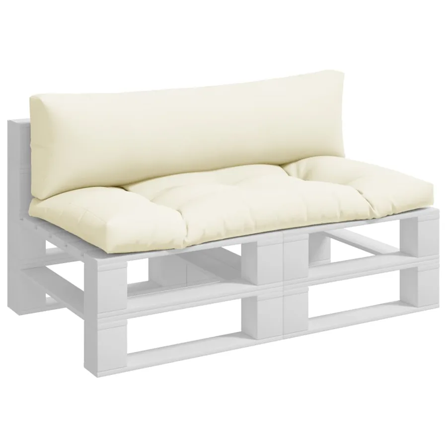 Coussins de palette lot de 2 crème tissu - 3