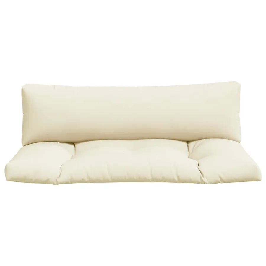 Coussins de palette lot de 2 crème tissu - 4