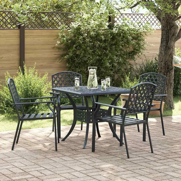 Chaise de jardin 4 pcs Anthracite 56 x 65 x 89 cm Acier