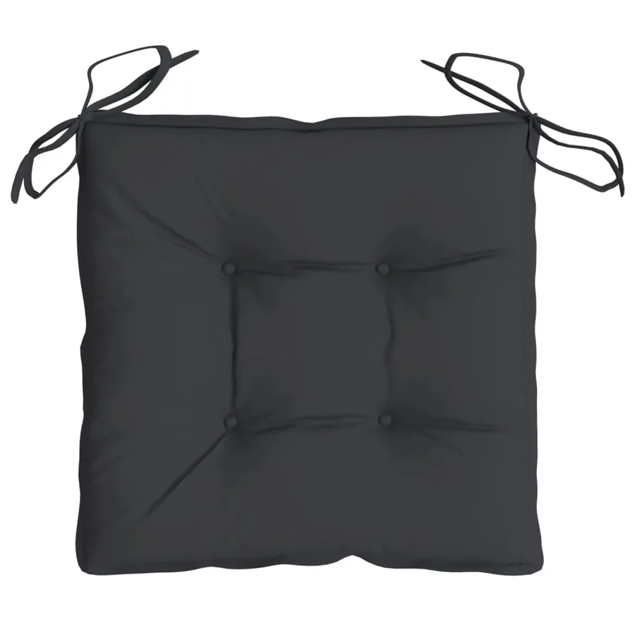 Coussins de chaise lot de 6 noir 40x40x7 cm tissu oxford - 6