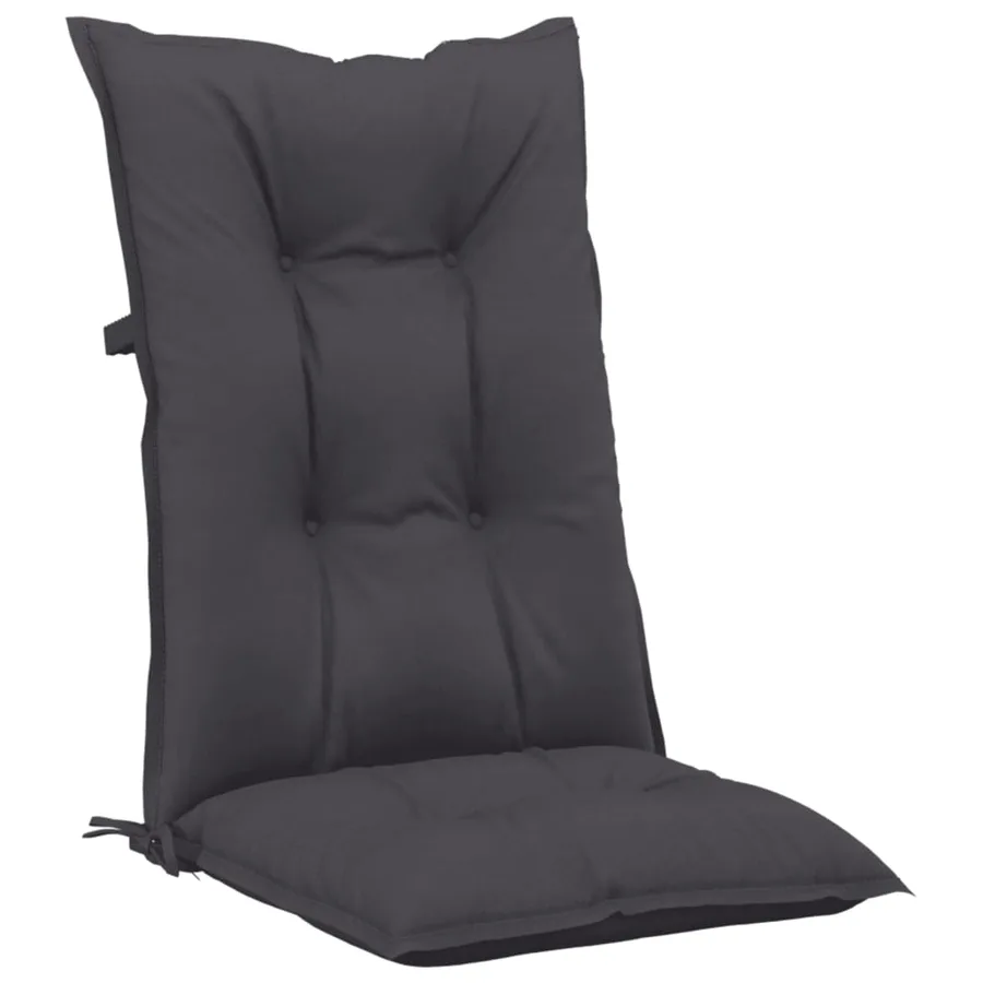 Coussins de chaise de jardin à dossier haut lot de 6 anthracite - 4