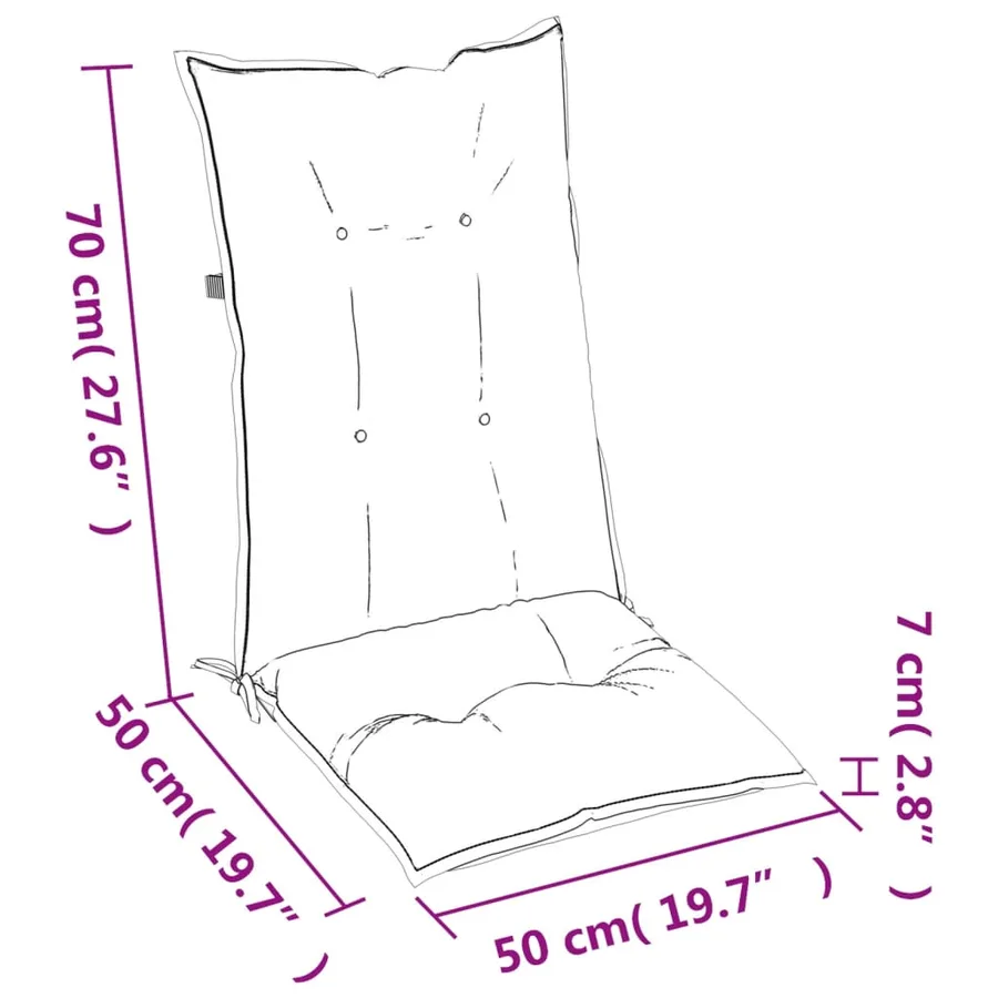 Coussins de chaise de jardin à dossier haut lot de 6 anthracite - 9