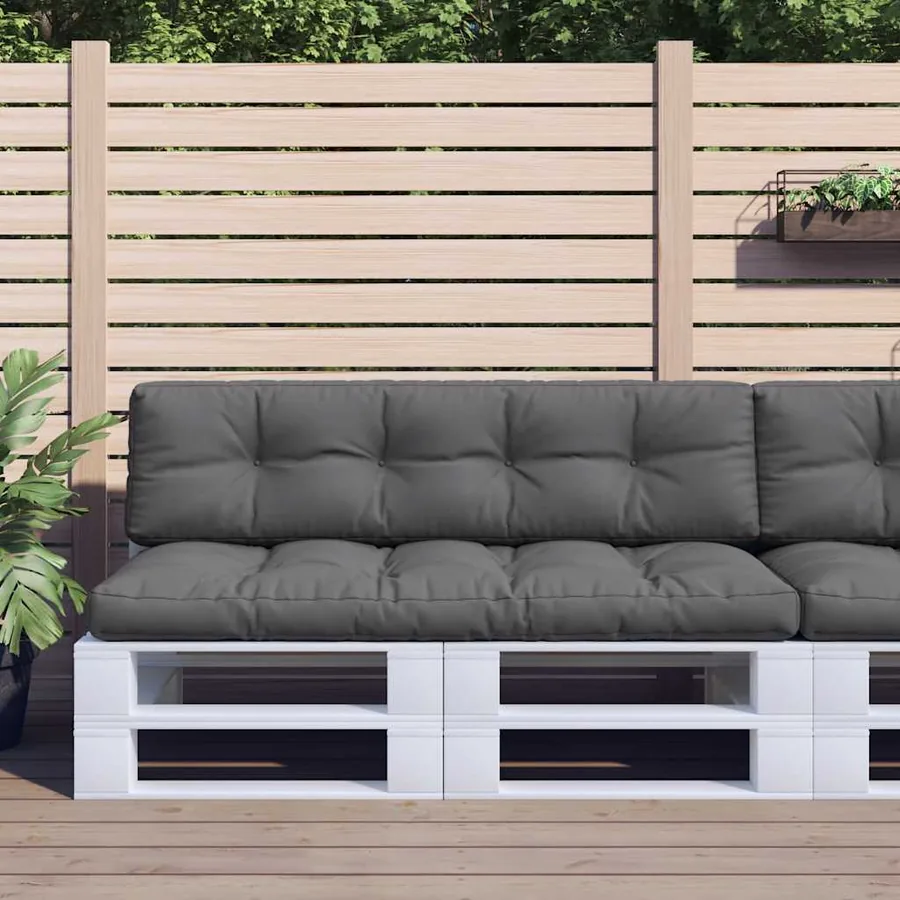 Coussins de palette lot de 2 anthracite tissu