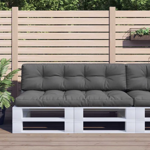 Coussins de palette lot de 2 anthracite tissu