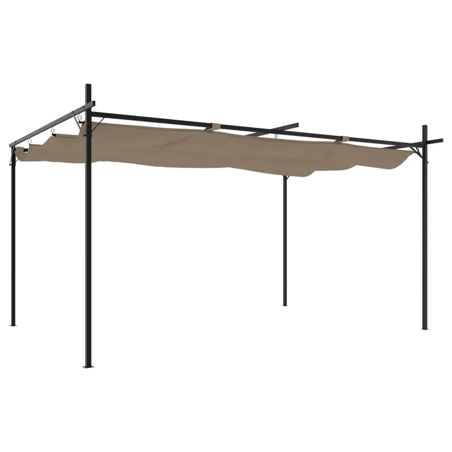 Pergola avec toit rétractable taupe 395x292x230 cm - 2