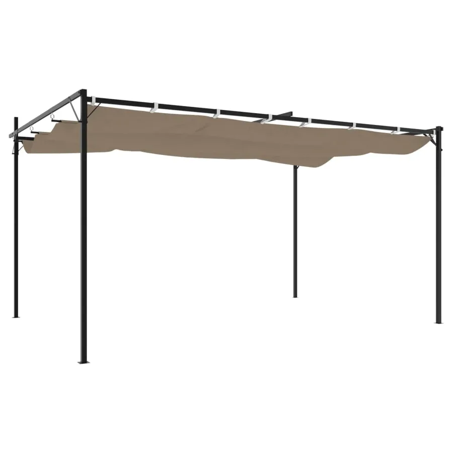 Pergola avec toit rétractable taupe 395x292x230 cm - 5