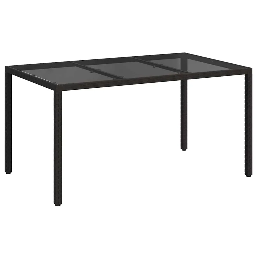Table de Jardin Noir 150 x 90 x 75 cm polyrotin - 2